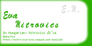 eva mitrovics business card